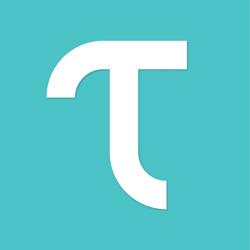 Stylized letter tau in white against a teal background.